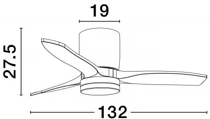 LED bielo-drevené designové stropné svietidlo Aloa s diaľkovým ovládaním