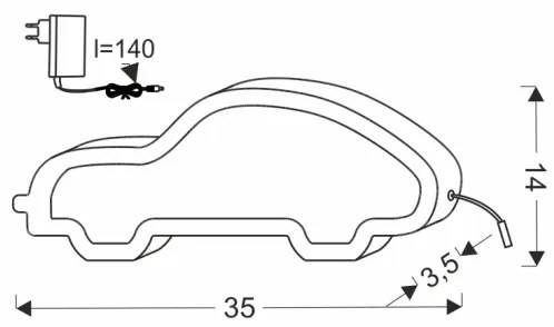 LED detská stolná lampička CAR LED/11W/230V čierna