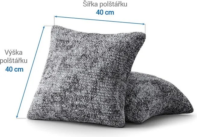 Bielastické poťahy MARMO šedé obliečky na vankúšiky 2 ks (40 x 40 cm)