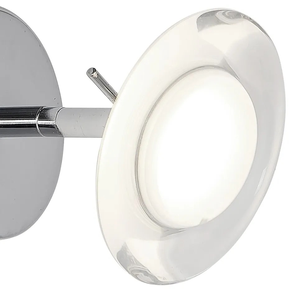 EUlight Nástenné svietidlo Ellipse, 1x chrómové kovové tienidlo, ch