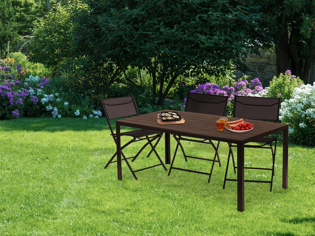 ModernHome Záhradný stôl 156 x 78 cm Hnedý