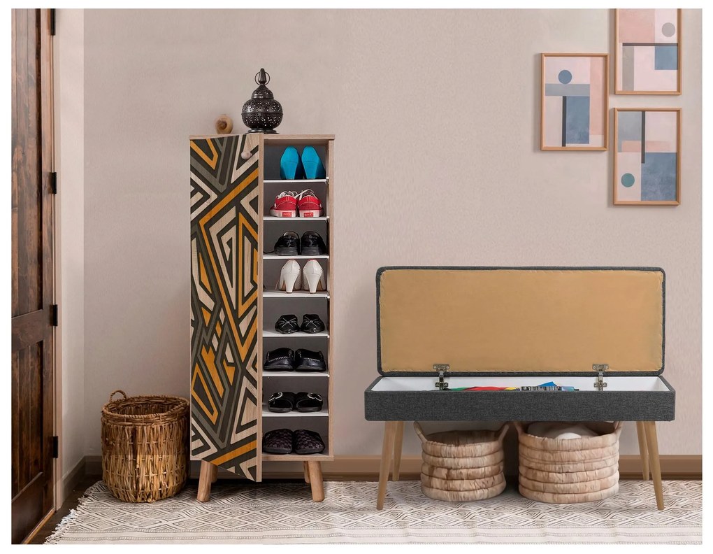 Predsieňová zostava Beside 27 (dub sonoma + antracit). Akcia -18%. Vlastná spoľahlivá doprava až k Vám domov. 1093991