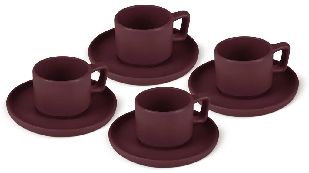 BerlingerHaus Súprava hrnčekov na espresso s podšálkami Leonardo 100 ml, 4+4 ks