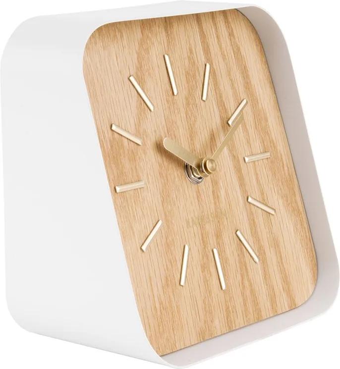 KARLSSON Stolné hodiny Squared svetlé drevo 15 × 15 × 10cm