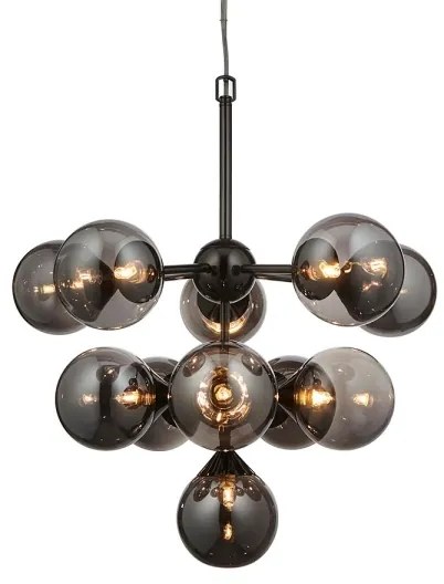 Endon 101147 - Závesný luster na lanku OSCAR 11xG9/18W/230V čierna/dymová