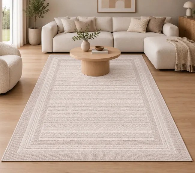 Koberec LENA E571A svetlohnedý / béžový