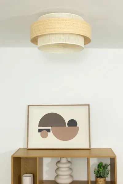 Stropné svietidlo BOHO 1xE27/60W/230V priemer 40 cm juta/krémová