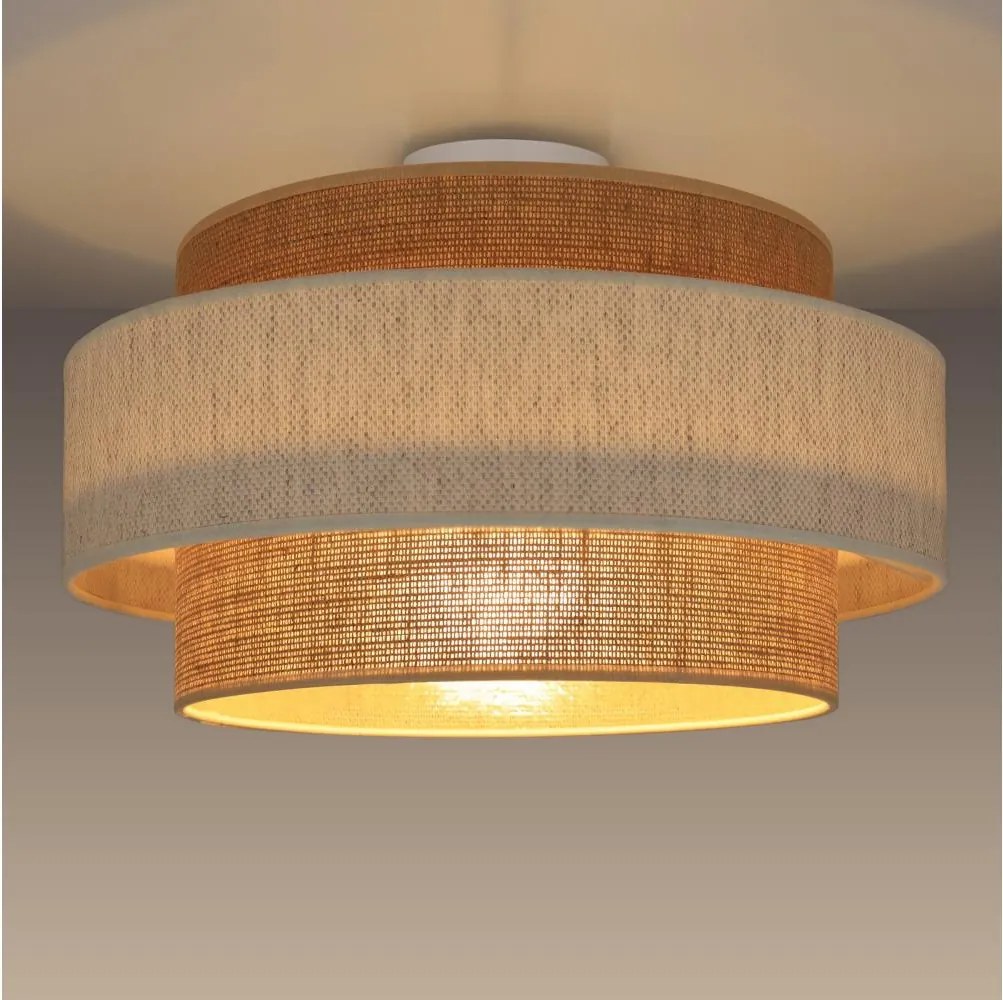Stropné svietidlo BOHO 1xE27/60W/230V pr. 40 cm krémová/juta