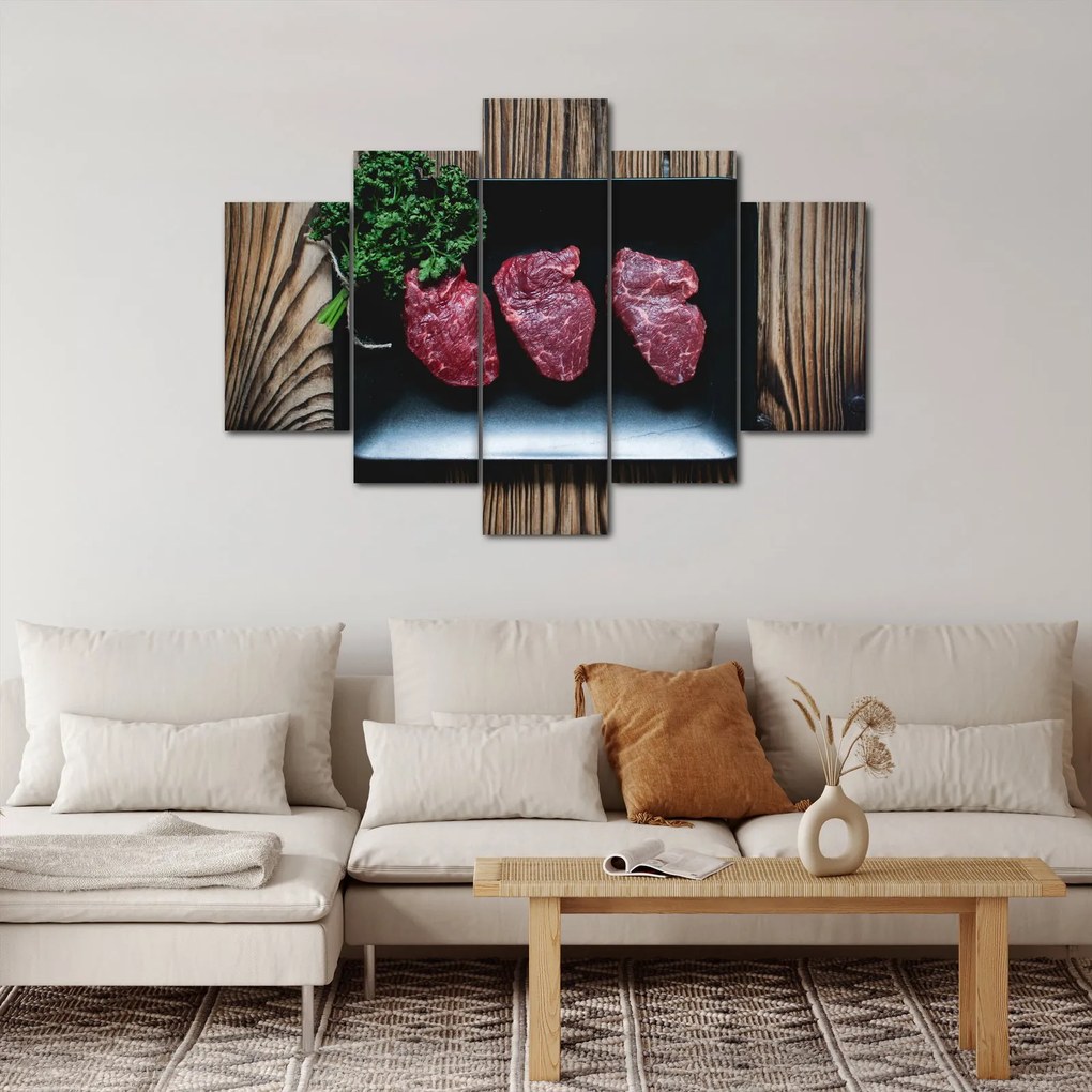 Obraz mäsa na tanieri (150x105 cm)