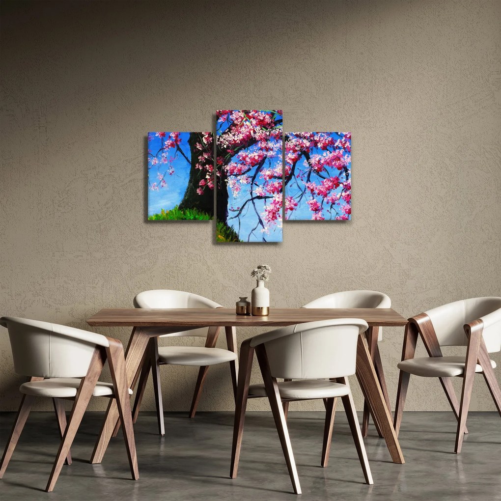Obraz maľované rozkvitnuté čerešne (90x60 cm)