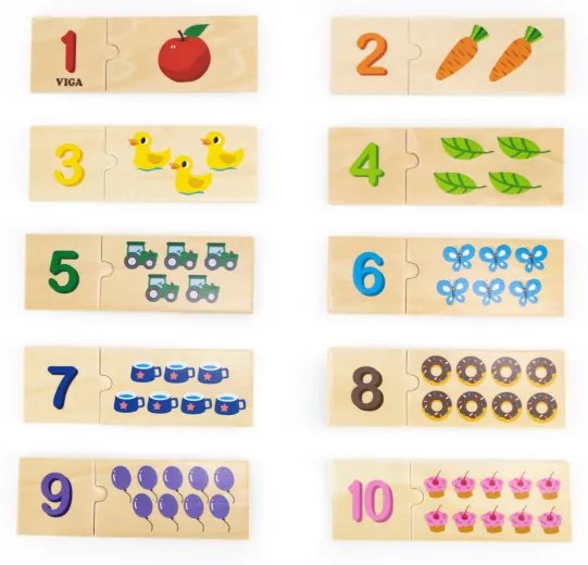 Sada puzzle Viga 44748 spájanie čísel