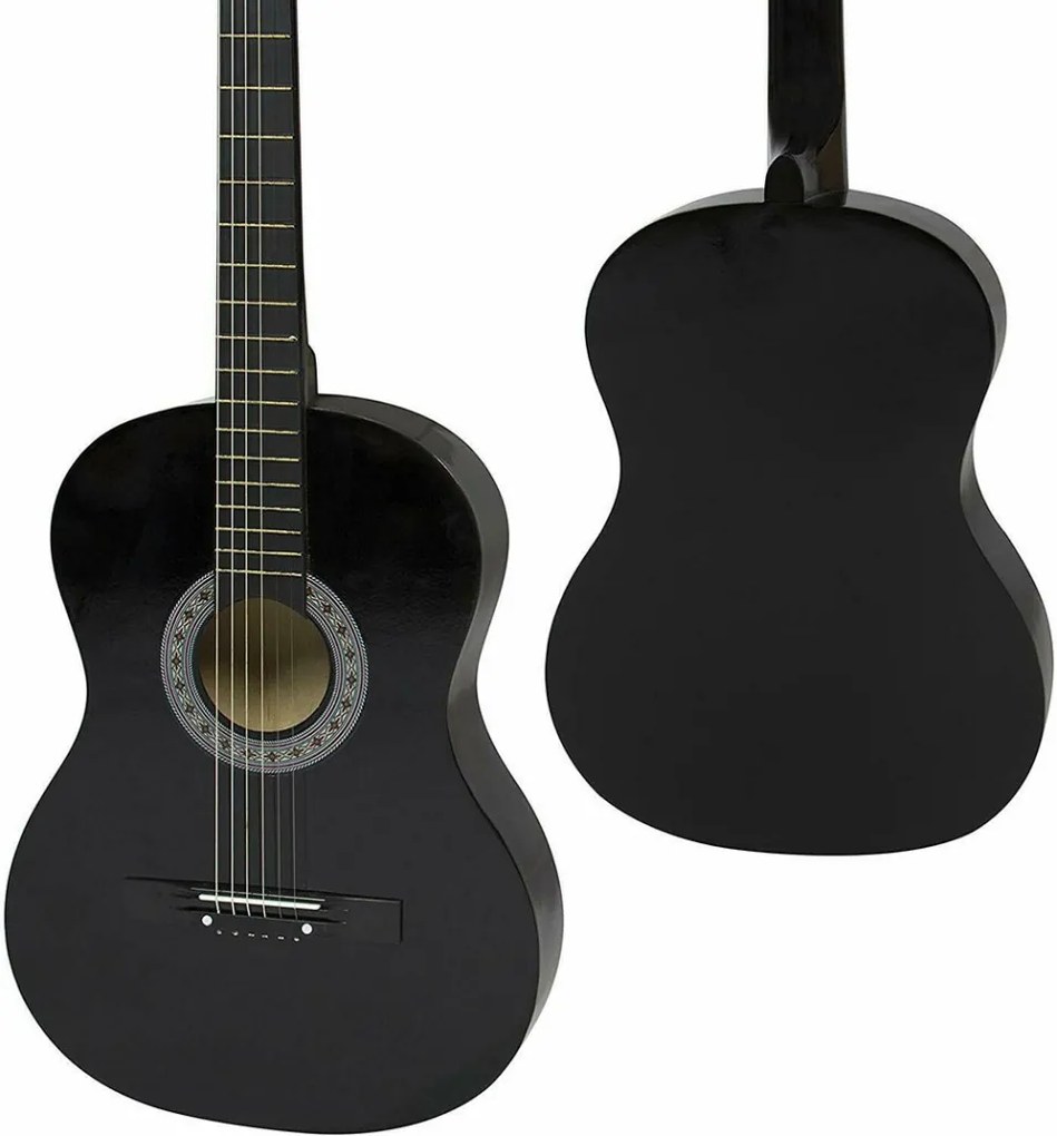 Akustický gitarový set pre začiatočníkov s ladičkou navyše, 2 farebné prevedenia, čierny