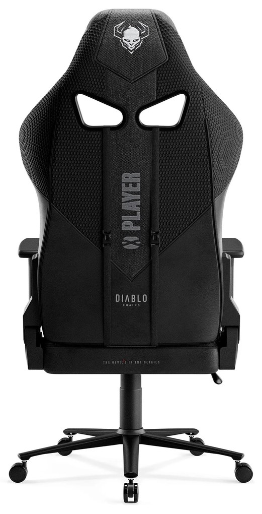 Herné kreslo s látkovým poťahom, veľkosť King Size, čierne: Diablo X-Player 2.0