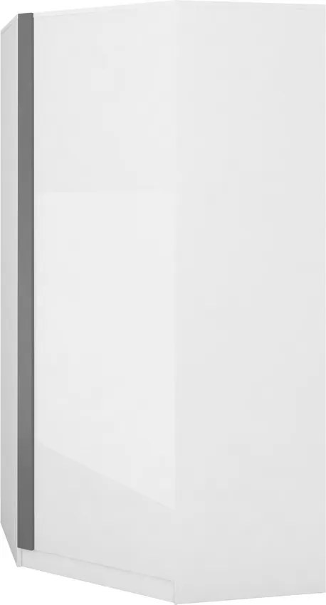 Dig-net nábytok Rohová šatníková skriňa Yeti Y-17 Farba: Biela / biela lesk / grafit