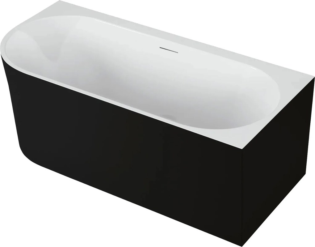 Polimat Akrylátová voľne stojaca vaňa k stene Sola 170x75 P/Ľ POLIMAT-Rozmery: 170x75, POLIMAT-Orientácia: Ľavá, POLIMAT-Farba vane: Biela / čierna m…
