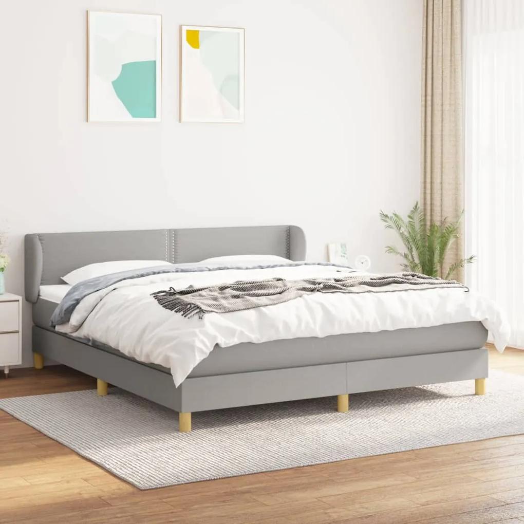 Boxspring posteľ s matracom bledosivá 180x200 cm látka 3126741
