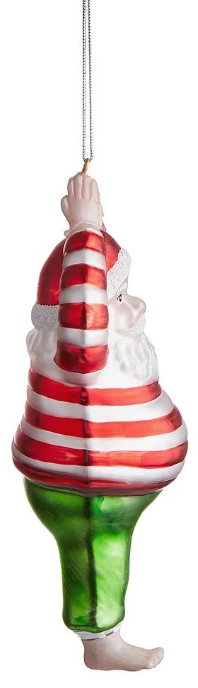 HANG ON Glas Ornament Yoga Santa -