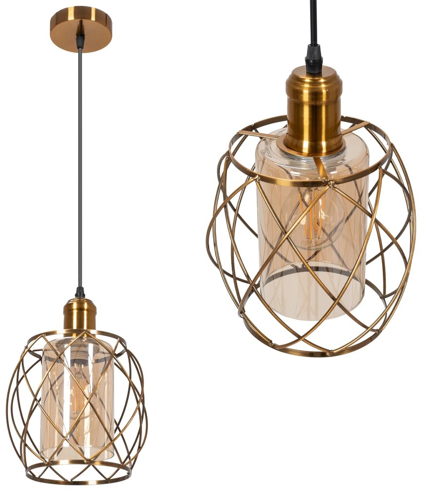 Toolight Toolight, stropné svietidlo 1xE27 APP1129-1CP, zlatá, OSW-40104