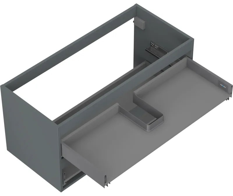 Mexen Box-A, závesná skrinka 100 cm, 2 zásuvky, grafitová matná, 91AX0-1000-470-2-66