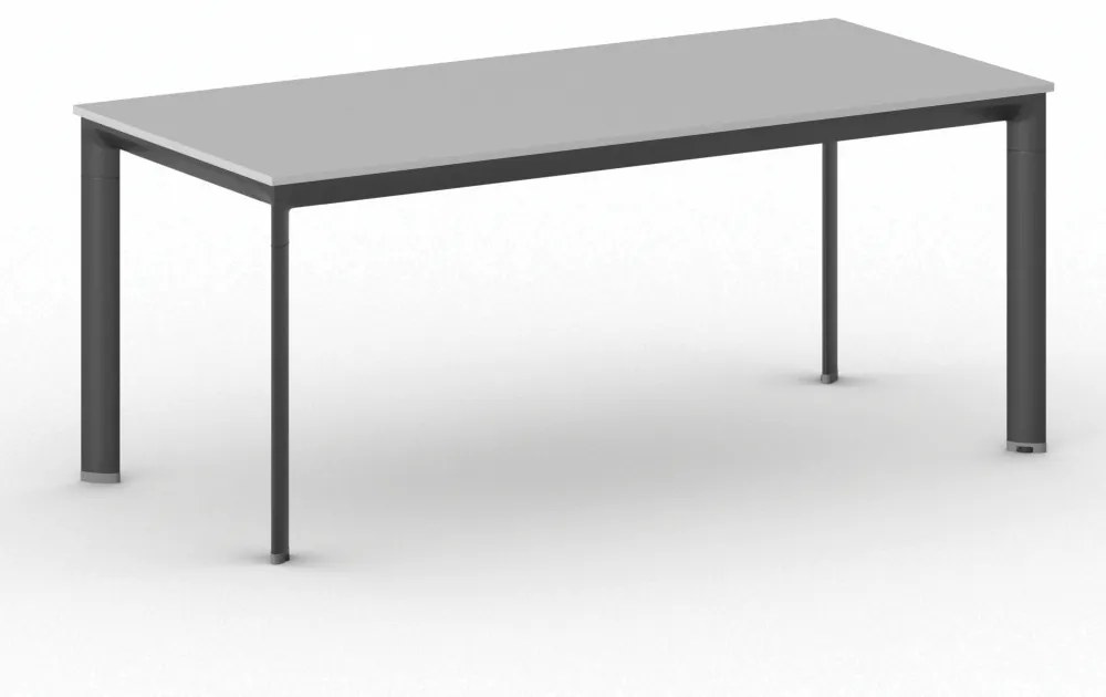 Kancelársky stôl PRIMO INVITATION, čierna podnož, 1800 x 800 mm, sivá