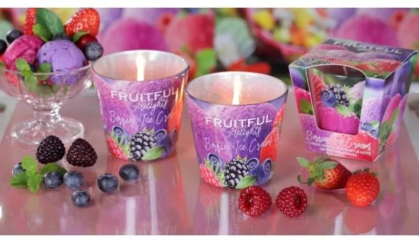 Sviečka v skle Fruitful delights Berries Ice Cream 115 g