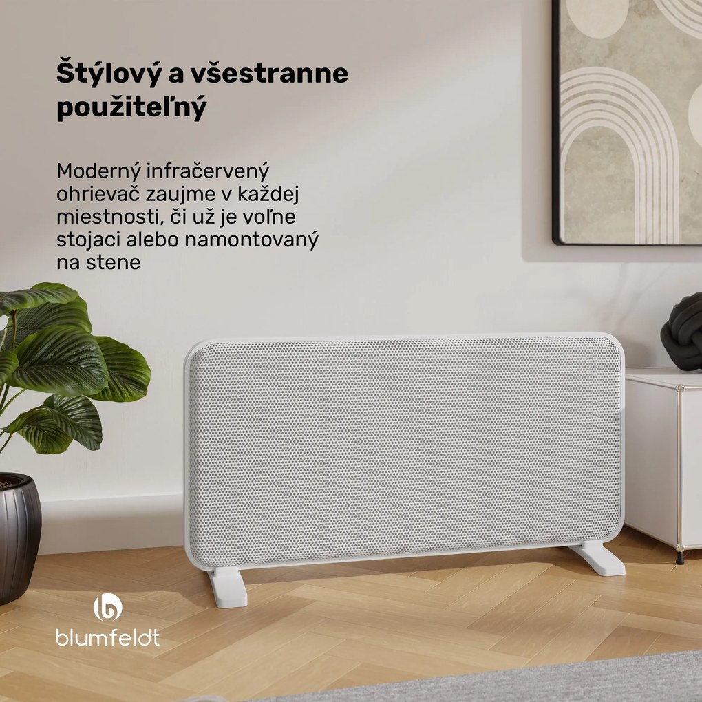 Blumfeldt SwiftWave infračervený ohrievač, 2000 W, do 20 m², dotykové ovládanie aplikáciou, grafén