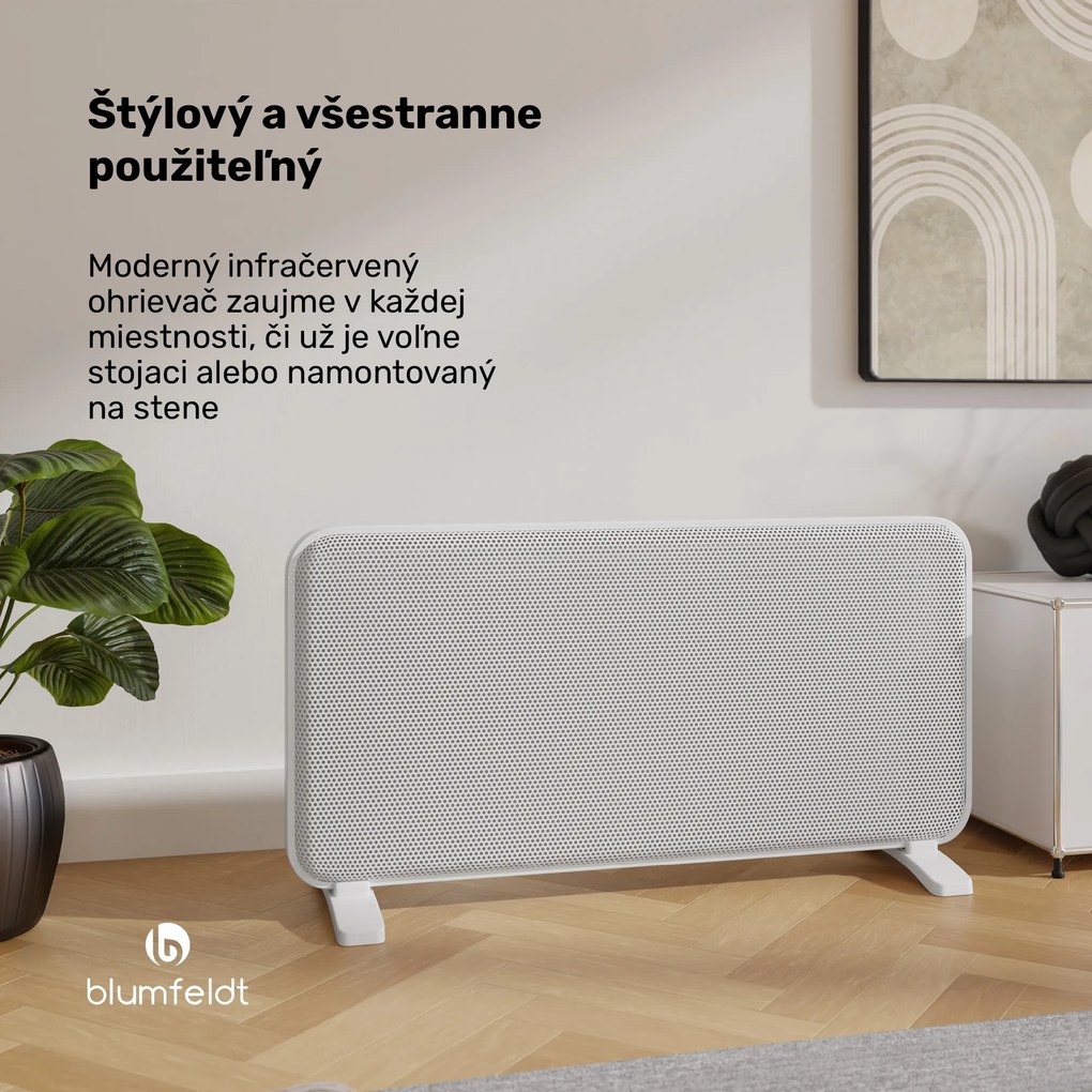 Blumfeldt SwiftWave konvektor, 2000 W, do 20 m², dotykové ovládanie aplikáciou, grafén