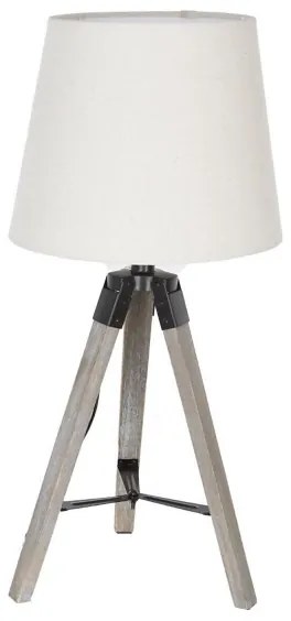 Atmosphera - Stolná lampa RUNO 1xE27/25W/230V drevo/biela