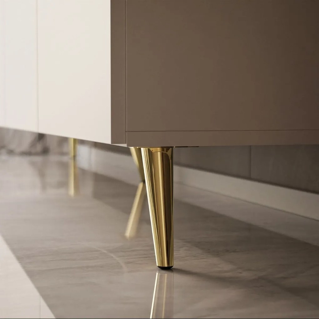 TV STOLÍK ELEGANTE KAŠMÍR + ZLATÉ NOŽIČKY 200 cm