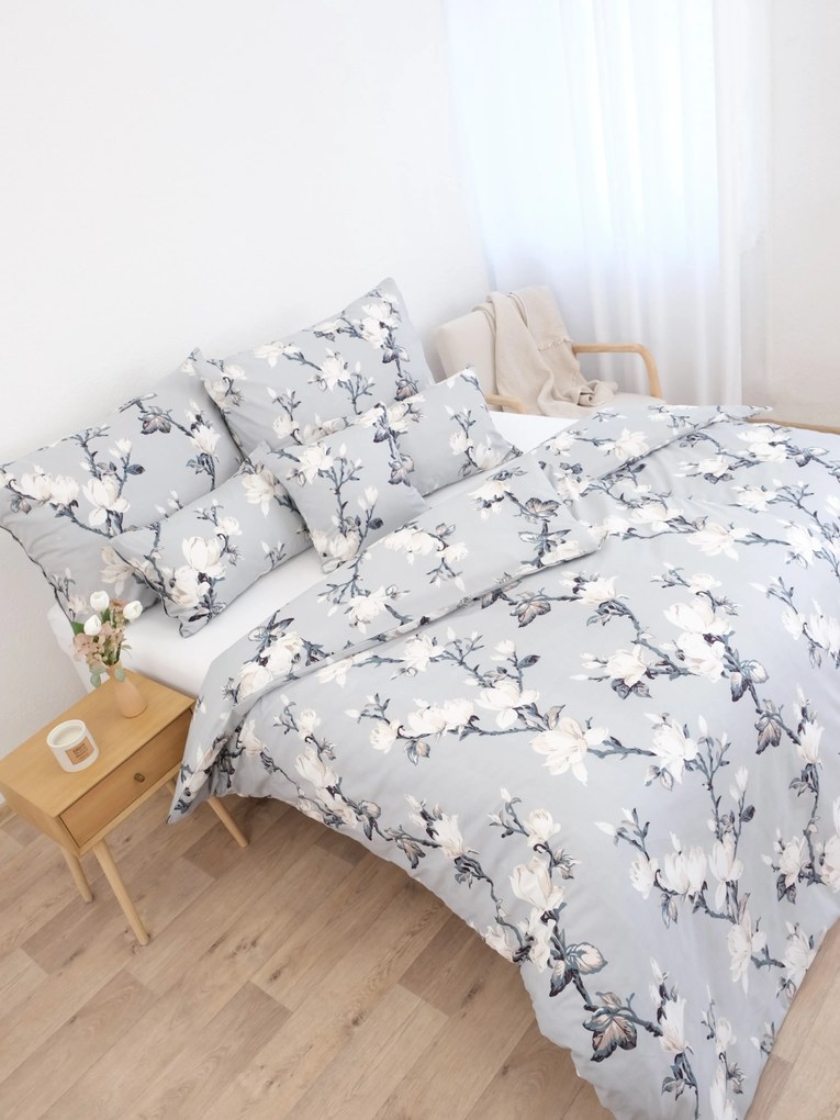 Predĺžené bavlnené obliečky Renforcé - Johari šedé