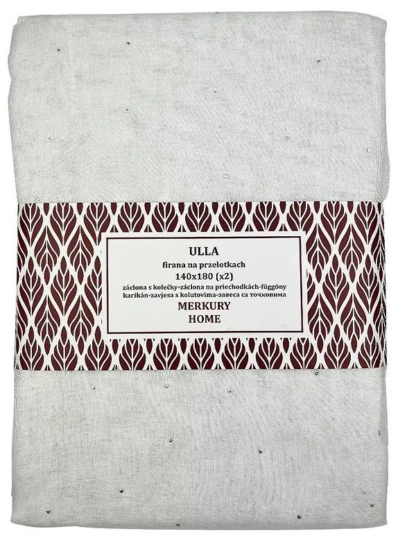 Záclona na priechodkách Ulla polyester biela 140x180 Merkury Home II/22