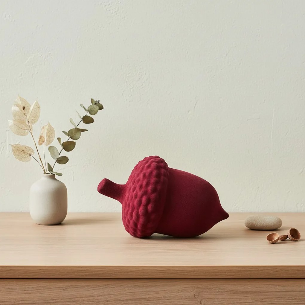 Keramická figúrka žaluďa MAVE 29x18 cm bordó