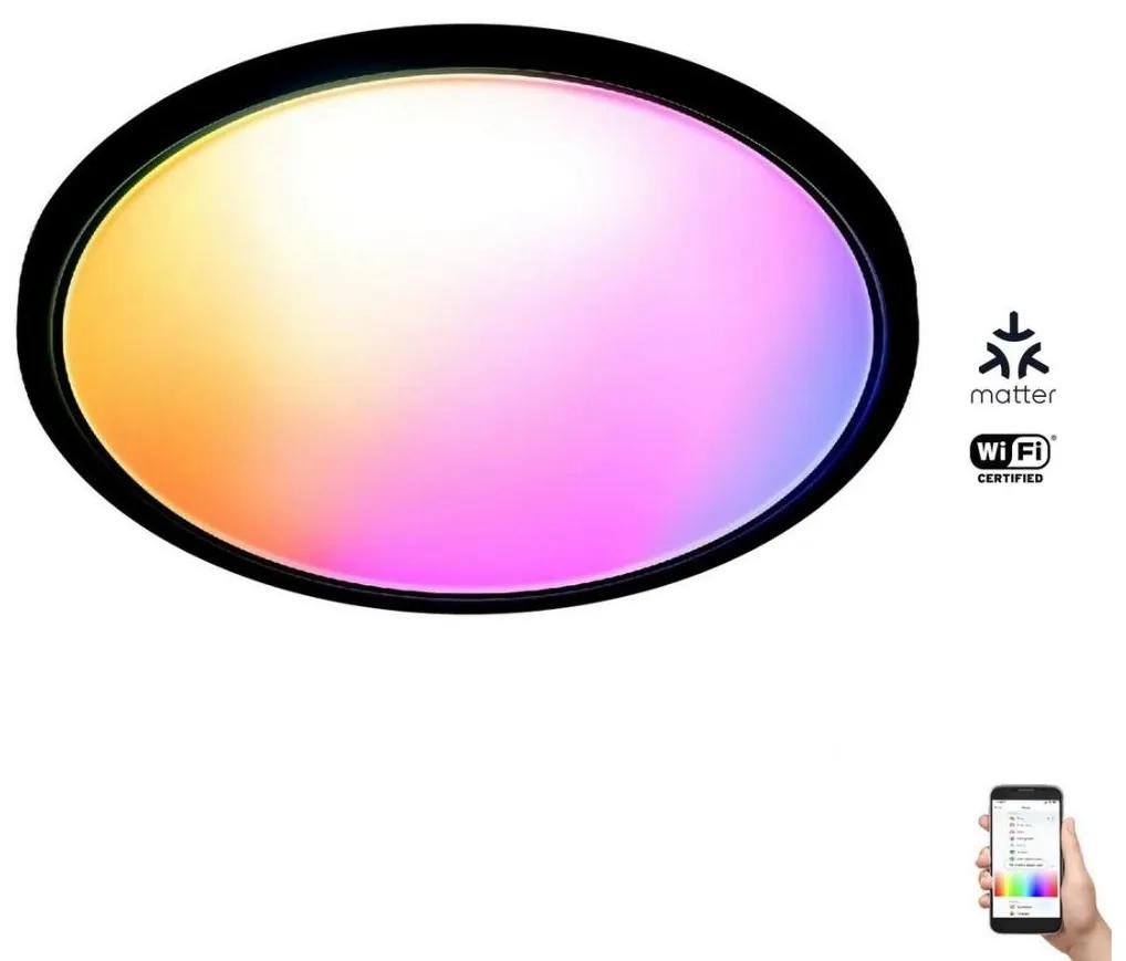 WiZ WiZ - LED RGB Stmievateľné stropné svietidlo SUPERSLIM LED/22W/230V Wi-Fi čierna WI0122