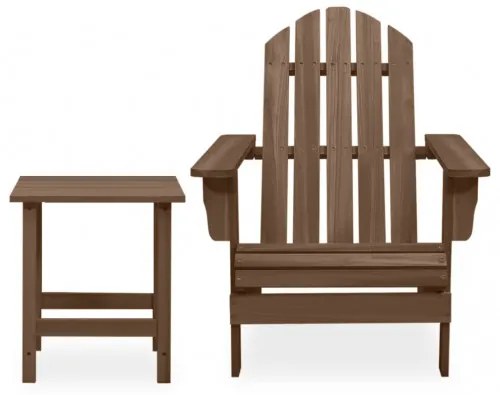vidaXL Záhradná stolička Adirondack so stolíkom jedľový masív hnedá-