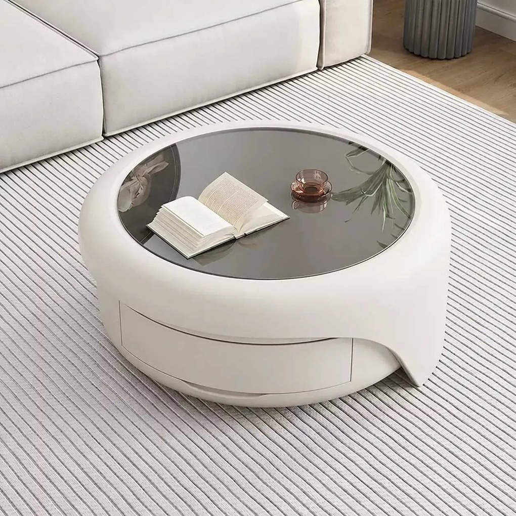 LuxuryForm DESIGN Konferenčný stolík DELUX 80 / 75 cm – biely (set 2 ks)