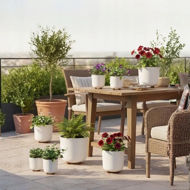 Plastový květináč na nožičkách Terra 21x19,3 cm - výber z 6 prevedení