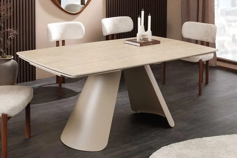 Rozkladací keramický jedálenský stôl Belinda 160-240 cm béžový