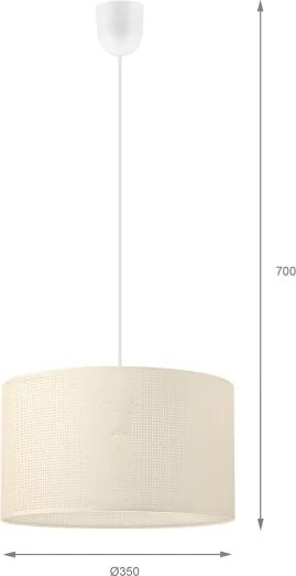 Závesné svietidlo na lanku SIRJA PLISADO 1xE27/15W/230V pr. 35 cm krémové