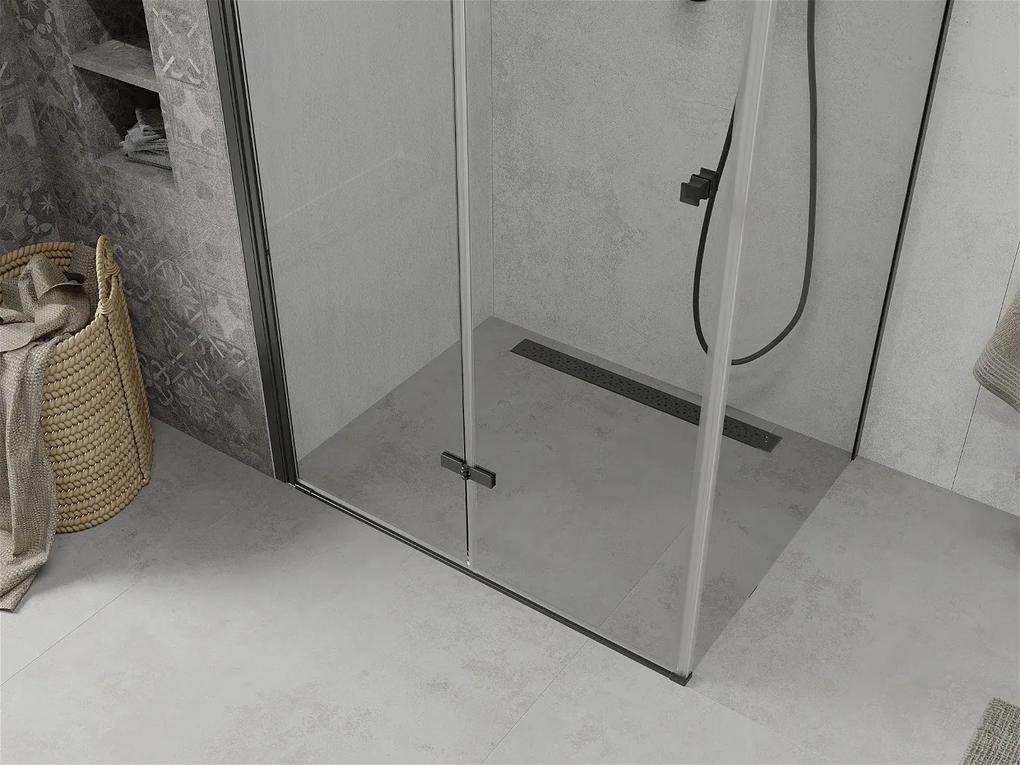 Mexen Lima, sprchovací kút 110 (dvere) x 120 (stena) cm, 6mm číre sklo, čierny profil, 856-110-120-70-00