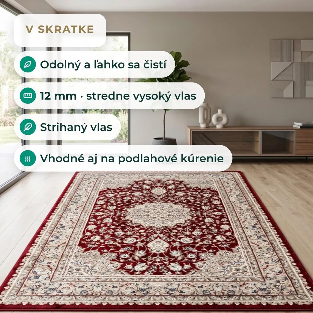 Angel Carpet, Kusový koberec Sultan 12 Red, 200x290, červená, kancelária