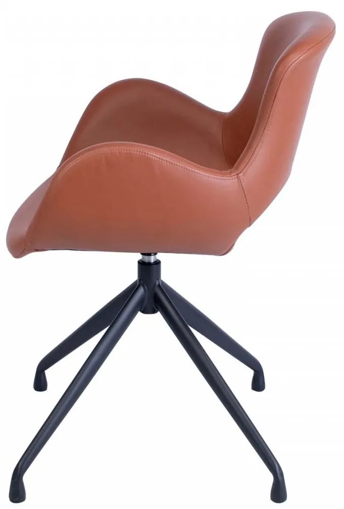 MOON ČALÚNENÁ STOLIČKA cognac leather