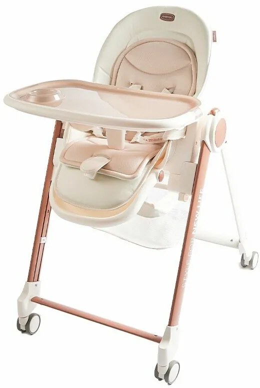 2Kids Toys Jedálenská stolička s kolieskami, hnedá