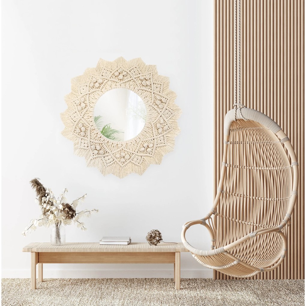 Tutumi, nástenné zrkadlo Boho 55cm 322049, HOM-03005