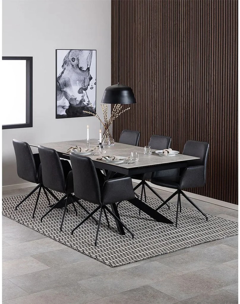 Jídelní rozkládací stůl Irwine 200/240 cm šedý/černý