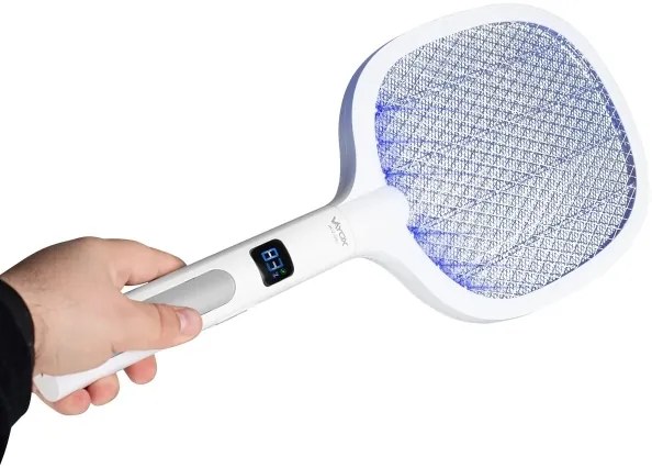 LED elektrický lapač hmyzu 2v1 s LCD, 1200 mAh/5V, biely