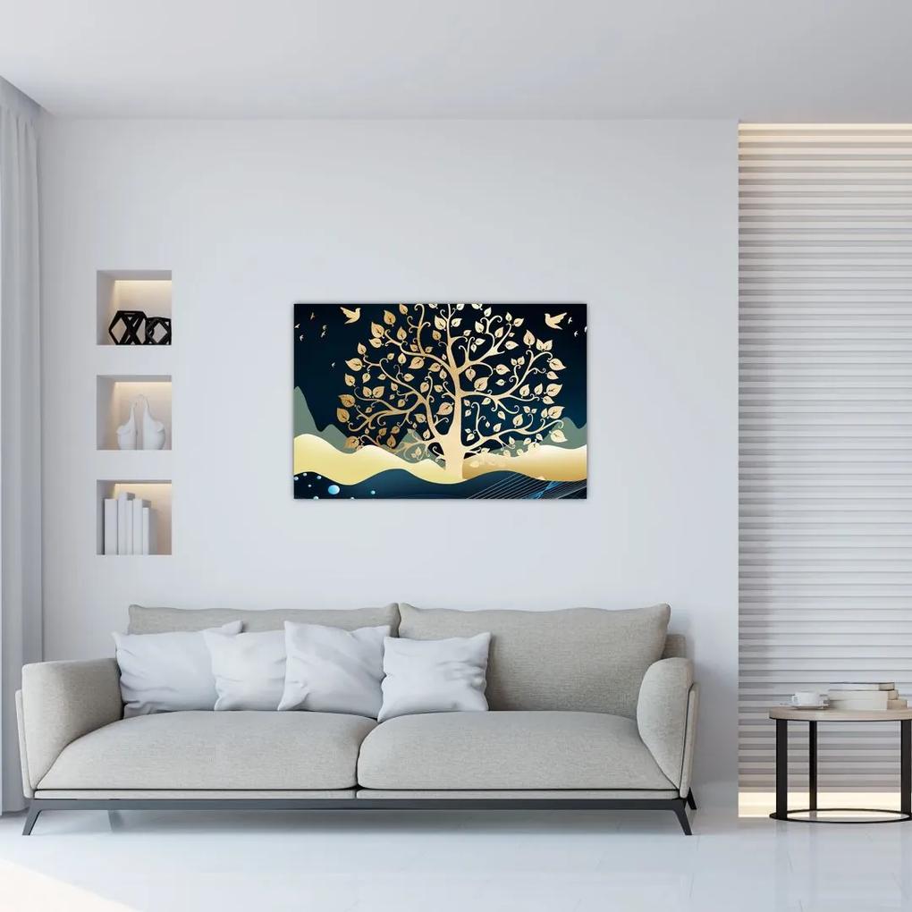 Obraz zlatého stromu (90x60 cm)