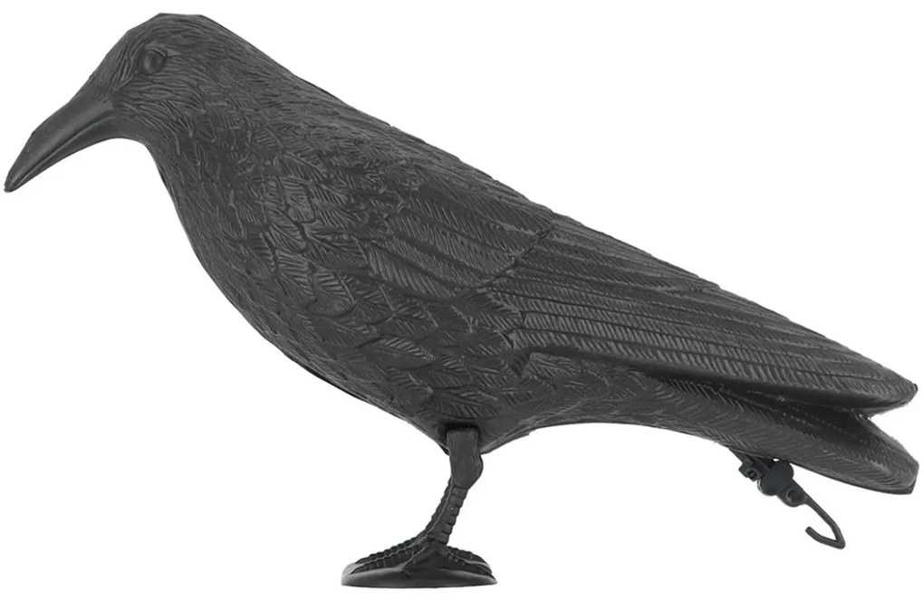 Záhradná figúrka z polyetylénu Crow, 21,5 cm, čierna