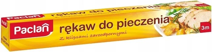 Pečiaci obal s tepelne odolnými sponami 29 cm x 3 m Paclan 220° bezfarebný