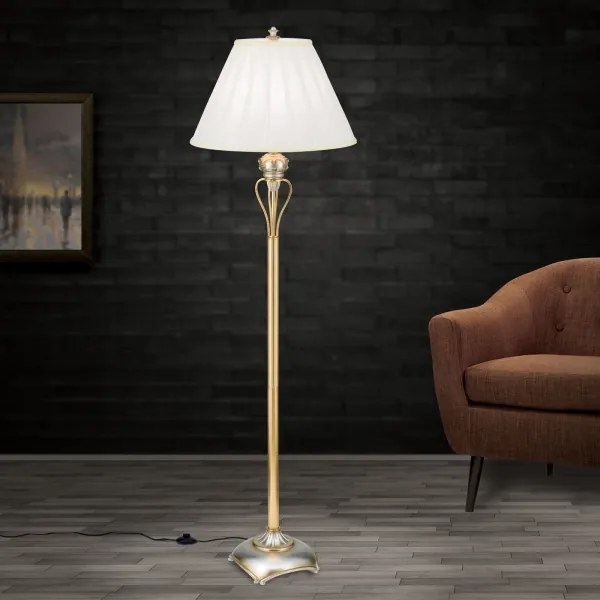 Orion Stl 12-1097/1 - Stojacia lampa TIZIA 1xE27/60W/230V biela/zlatá/patina