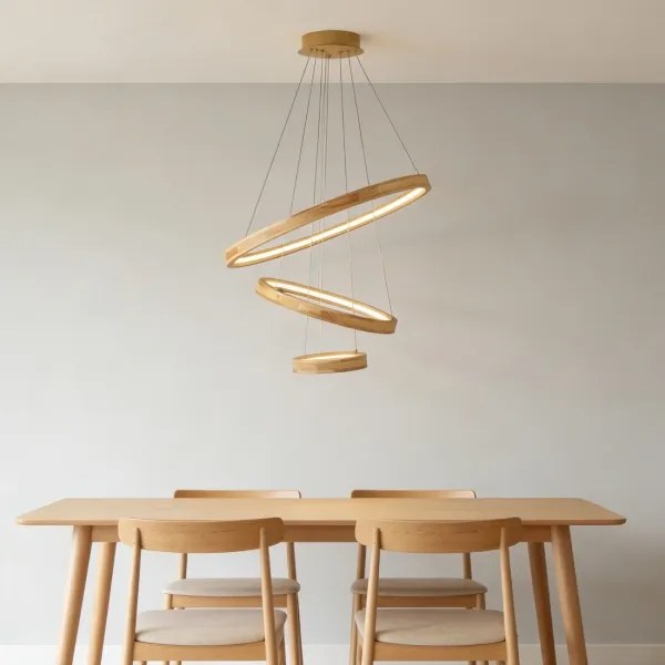 Brilagi - LED závesný luster na lane UMEA WOOD LED/45W/230V pr. 60 cm drevo